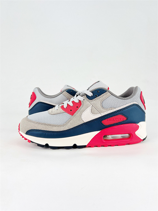 Men's Running weapon Air Max 90 Grey/Navy/Red Shoes 0140